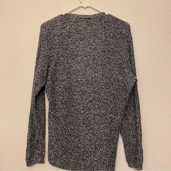 Eileen Fisher Organic Linen Knit open front sweater Cardigan gray/black-L - Picture 5 of 10